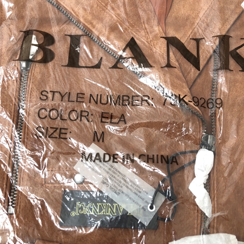 Blank NYC Brown Suede Leather Moto Zip Jacket In El Dorado M - Picture 8 of 11